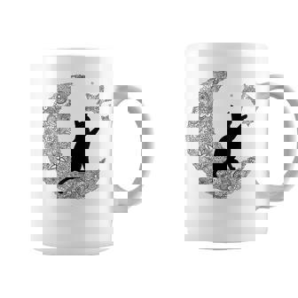 曼荼羅猫tシャツ レディース メンズ ユース 月と星 コーヒーマグ - Kawaiitshirt