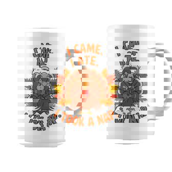 来た、食べた、昼寝した 感謝祭 家族のユーモア コーヒーマグ - Kawaiitshirt