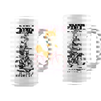 柴犬 いぬ イラスト 柴犬好き 犬好き 自転車 かわいい おもしろ レトロ Ride For Life's Joy 長袖tシャツ コーヒーマグ - Kawaiitshirt