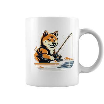 柴犬 犬 イヌ 面白いtシャツ 釣り 釣りバカ 釣り人 メンズ おもしろ 面白い 服 海釣り 川釣り 文字tシャツ 長袖tシャツ コーヒーマグ - Kawaiitshirt