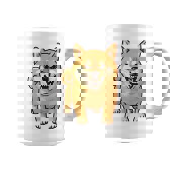 柴犬 犬 ムキッ ムキ顔 水彩 我慢の限界 怒る犬 イラスト おもしろ 長袖tシャツ コーヒーマグ - Kawaiitshirt