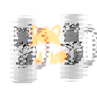 森のかわいい面白いキツネの子動物は小さなキツネが大好きです コーヒーマグ - Kawaiitshirt