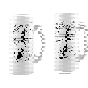 楽譜で遊ぶ面白い猫 コーヒーマグ - Kawaiitshirt