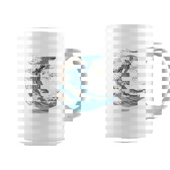 海の波から現れる芸術的なクジラ コーヒーマグ - Kawaiitshirt