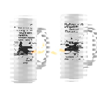 犬の解剖学ドーベルマン犬 長袖tシャツ コーヒーマグ - Kawaiitshirt