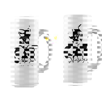 猫 子猫 ハチワレ モノトーン 白 黒 かわいい ユニーク コーヒーマグ - Kawaiitshirt