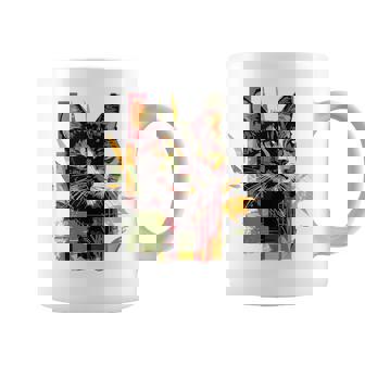 猫 抽象的 かわいい アート ポートレート 動物 恋人 グラフィック 猫 コーヒーマグ - Kawaiitshirt