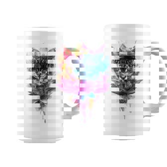 猫 花 カラフル かわいい アート 動物好き グラフィック 猫 コーヒーマグ - Kawaiitshirt