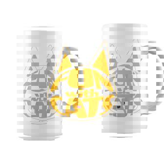 猫と一緒に楽しい！ バックプリント かわいい ねこ好き おもしろ コーヒーマグ - Kawaiitshirt