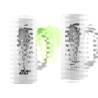 白菜 ハクサイ 顔 イラスト かわいい おもしろ 面白い 簡単 シンプル ゆるい 野菜 コーヒーマグ - Kawaiitshirt