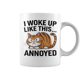 皮肉な猫好き 面白い 内向的 反社会的 不機嫌そうなキティ コーヒーマグ - Kawaiitshirt
