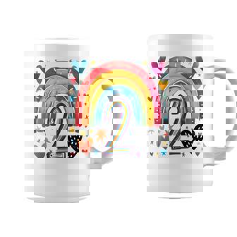 私はもう2歳 女の子のためのかわいいレインボーバースデーデザイン コーヒーマグ - Kawaiitshirt