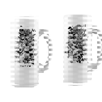 竜虎 墨絵 バックプリント コーヒーマグ - Kawaiitshirt