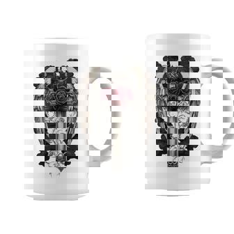 翼とバラのゴシック・クロス 長袖tシャツ コーヒーマグ - Kawaiitshirt