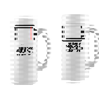背中【残り1】電池 バッテリー おもしろ 面白い ギャグ ネタ ウケ狙い 笑える ユーモア おバカな 個性的な コーヒーマグ - Kawaiitshirt