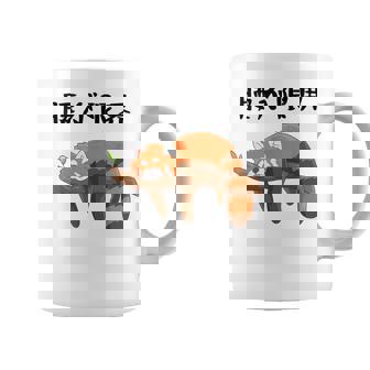 腰が限界 面白いtシャツ 文字入り メンズ おもしろ 面白い レッサーパンダ 服 オリジナル おもしろグッズ 文字 コーヒーマグ - Kawaiitshirt