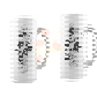 蛇爬虫類 蛇 バラ 花 爬虫類 ギフト コーヒーマグ - Kawaiitshirt