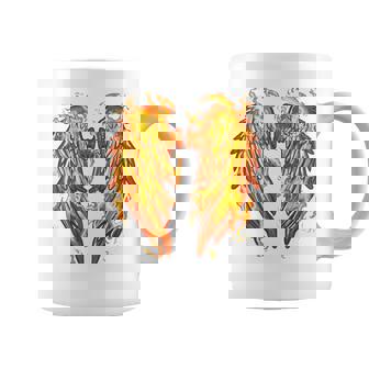 裏面に燃える天使の翼 火の羽 コーヒーマグ - Kawaiitshirt