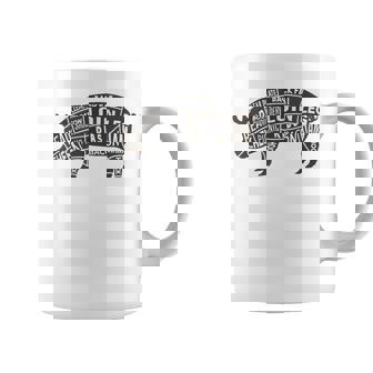 豚肉の部位 面白いtシャツ 豚 ブタ Bbq メンズ おもしろ 面白い 服 オリジナル グッズ ネタ バーベキュー ネタ コーヒーマグ - Kawaiitshirt