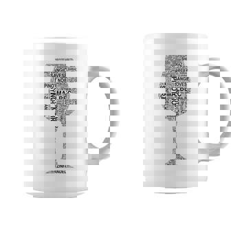 赤ワイングラス ワード アート オブ ワイン タイプ ブラック テキスト コーヒーマグ - Kawaiitshirt