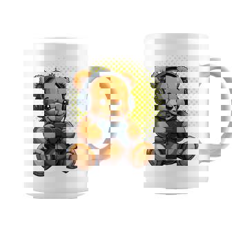 面白いゲームテディホールディングビデオゲームコントローラー。 長袖tシャツ コーヒーマグ - Kawaiitshirt