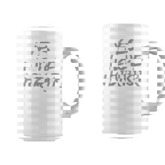 面白いホラー愛好家のための面白いテキストの引用 Yes I Love Horror 長袖tシャツ コーヒーマグ - Kawaiitshirt