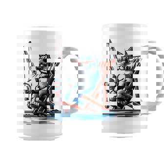 面白い釣り猫ロッドとリール Lets Go 釣り 猫釣り 長袖tシャツ コーヒーマグ - Kawaiitshirt