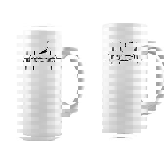 高飛び込みハートライン パルスライン 長袖tシャツ コーヒーマグ - Kawaiitshirt