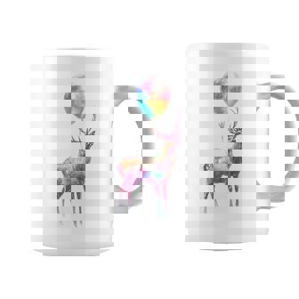 鹿 カラフル モチーフ 抽象 動物 プリント アート 鹿 コーヒーマグ - Kawaiitshirt