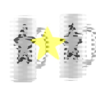 黄色い星と黒のアウトライン コーヒーマグ - Kawaiitshirt