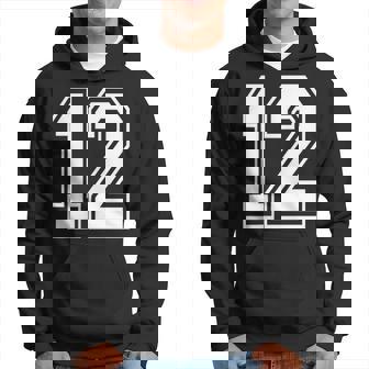 12番の前面と背面にホワイトのプリント。 パーカー - Kawaiitshirt