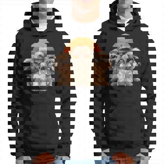 3匹のかわいい犬 ラサ・アプソ シーズー クール サングラス付き パーカー - Kawaiitshirt