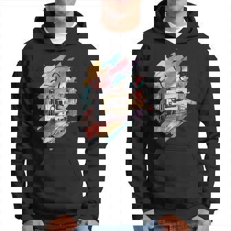 80S Musicibes Outfits Lápiz De Cinta De Casete Retrointage De Los Años 80 Adultos Pequeño Negro Manga Larga Sudadera - Regaloses