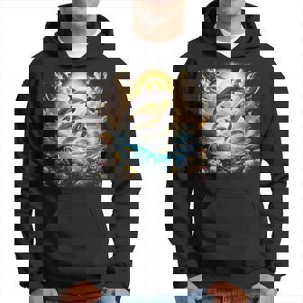 90年代イルカ、アロハ ハワイアン イルカ、カラフルなビーチ パーカー - Kawaiitshirt