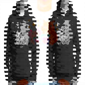 Axolotl Y Capibara Beber Té De Burbujas Kawaii Niñas Niños Sudadera - Regaloses