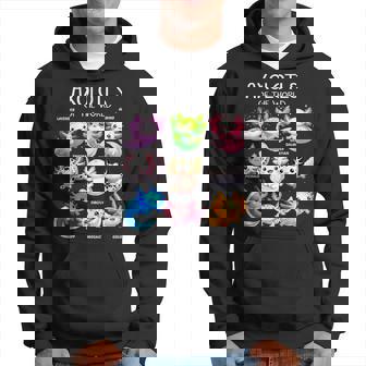 Axolotls Of The World Kawaii Types Of Axolotl Fish Amphibians Kapuzenpullover - Seseable