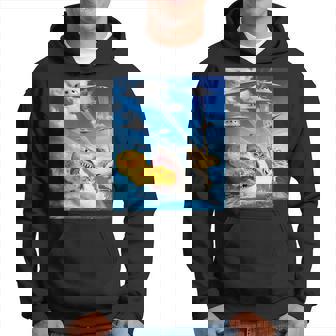 Cat Riding Fire Breathehark レインボー レーザー タコス パーカー - Kawaiitshirt