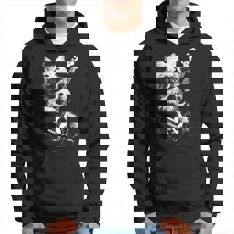 Chat Jouant Basseintage Jazz Musicien Bassiste Sweat à capuche - Cadeauxyz