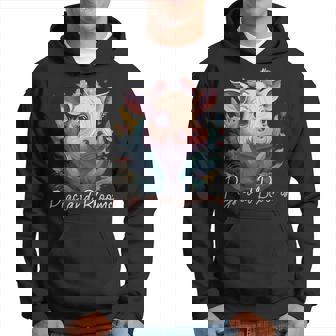 Cochons Et Fleurs Fleurs Et Cochon Sweat à capuche - Cadeauxyz