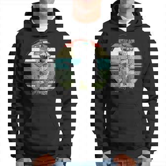 Dinosaures Avec Une Tenue De Geek Nerd Rétrointage Dino Sweat à capuche - Cadeauxyz