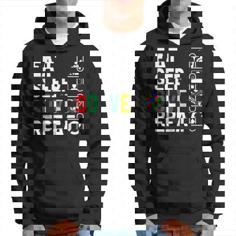 Eatleepolve Repeat キューブゲーム ルービックtシャツ パーカー - Kawaiitshirt