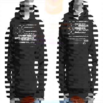 Husband Daddy Protector Hero American Flag Cool Dad パーカー - Kawaiitshirt