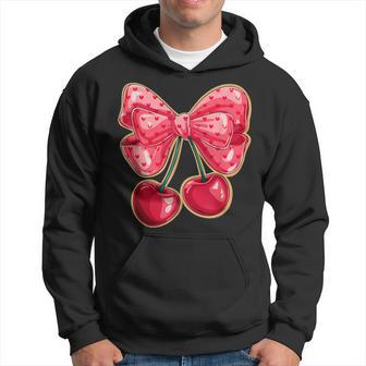 Jolie Noeud Coquette Avec Cerises Et Coeurs Esthétiques Sweat à capuche - Cadeauxyz