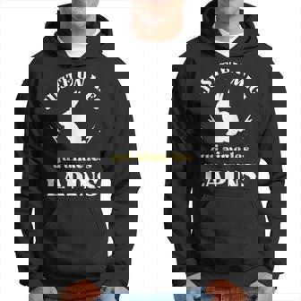 メンズ Just A Dude Who Loves Rabbits ユーモアラビットマン パーカー - Kawaiitshirt