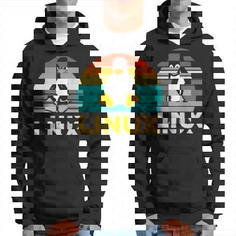Linux レトロ ヴィンテージ ペンギン オタク ペンギン オペレーティング システム オタク パーカー - Kawaiitshirt