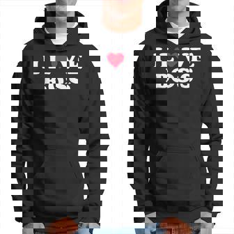 I Love Boss マッチング ガールフレンド&ボーイフレンド ボス名 パーカー - Kawaiitshirt