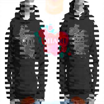 I Love Miami Miami Love Heart & Roses Illustration Graphic パーカー - Kawaiitshirt