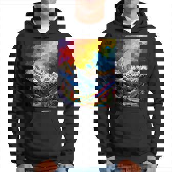 Montañas Abstracto Colorido Pintura Naturaleza Arte Montañas Sudadera - Regaloses