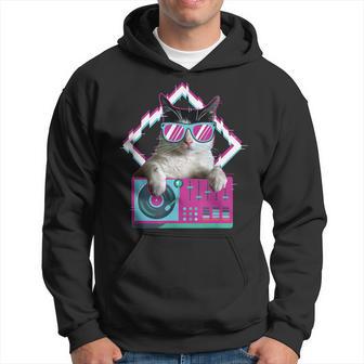 Regalos Para Amantes De Los Gatos Dj Cat I Amante De Los Gatos I Disc Jockey I Dj Gato Manga Larga Adulto Hombre Sudadera - Regaloses