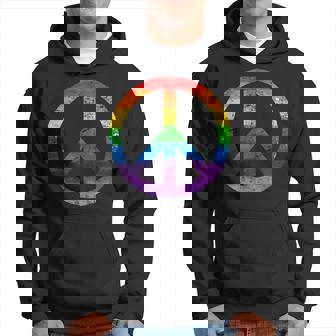 Simbolo Paz Hippie Bandera Lgbt Arcoiris Lesbian Gay Pride Sudadera - Regaloses